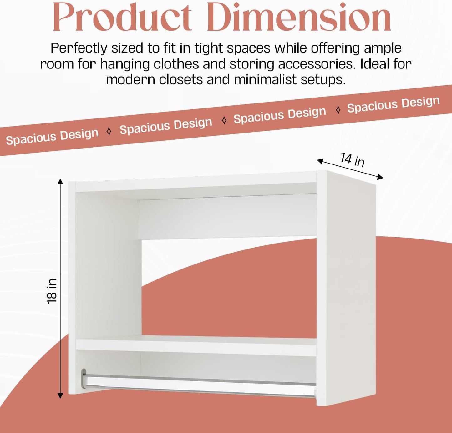 Tall Hanging Wood Closet: Garment Organizer with Shelf & Rod