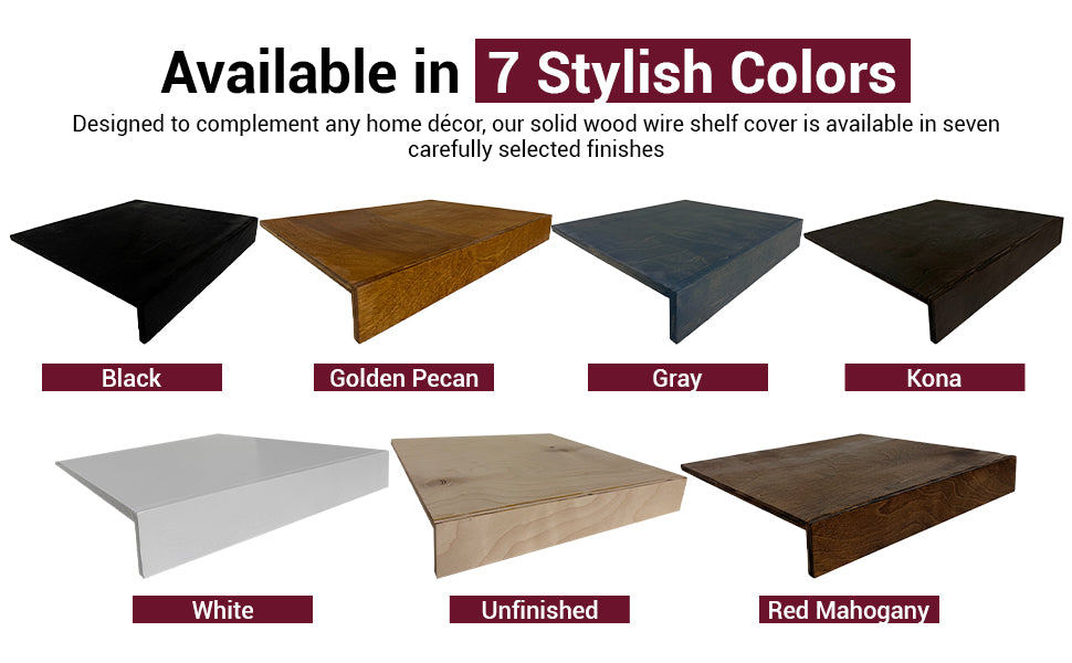 Wire Rack Shelf Cover Solid Wood Closet Shelf, Custom Fit for Wire Shelving, Easy Tool-Free Installation, Durable 1/2 Plywood, Linen Closet & Pantry Organizer