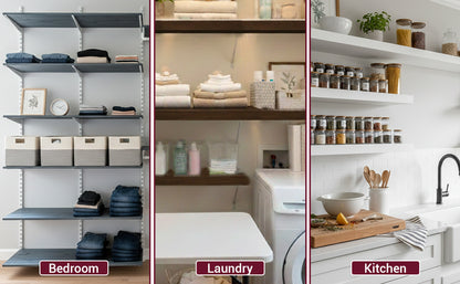 Wire Rack Shelf Cover Solid Wood Closet Shelf, Custom Fit for Wire Shelving, Easy Tool-Free Installation, Durable 1/2 Plywood, Linen Closet & Pantry Organizer