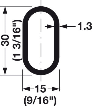 Modern Aluminum Closet Rod Kit – Seamless Oval  Design with End Supports
