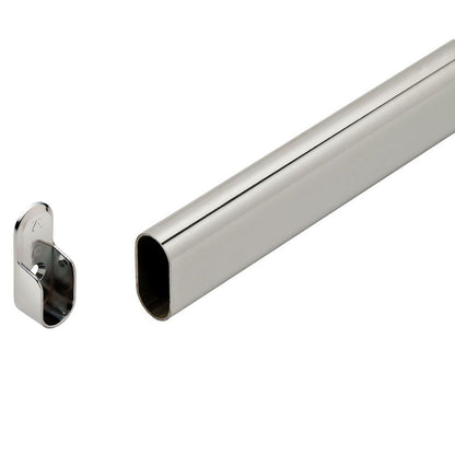 Modern Aluminum Closet Rod Kit – Seamless Oval  Design with End Supports