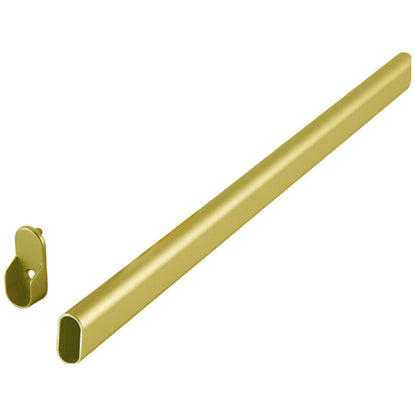 Modern Aluminum Closet Rod Kit – Seamless Oval  Design with End Supports