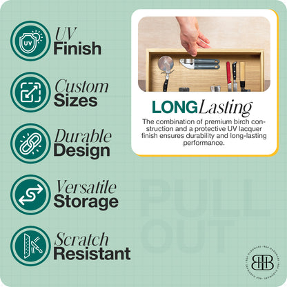Custom Pull-Out Drawer for Pantry Cabinets – Birch Wood Organizer
