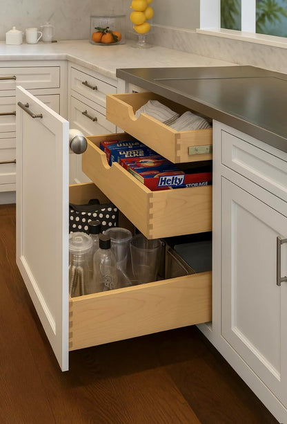 Custom Pull-Out Drawer for Pantry Cabinets – Birch Wood Organizer