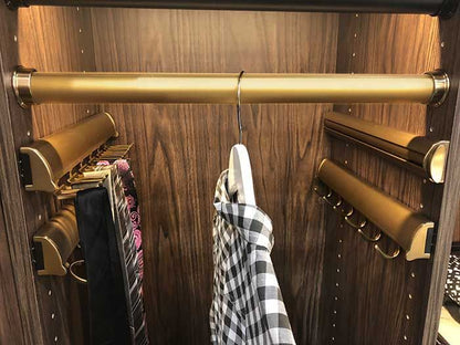 Modern Aluminum Closet Rod Kit – Seamless Round Design with End Supports