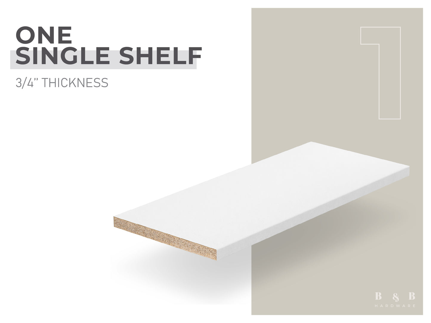 Custom Cut Cabinet Shelves – White Melamine , 3/4” Thick, Up to 60” Long