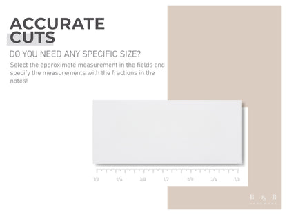 Custom Cut Cabinet Shelves – White Melamine , 1/2” Thick, Up to 60” Long