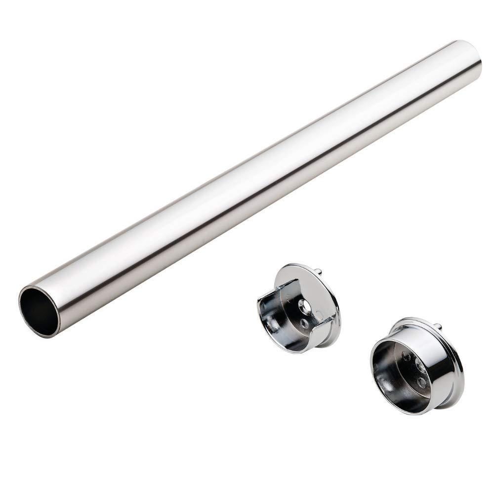 Modern Aluminum Closet Rod Kit – Seamless Round Design with End Supports