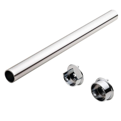 Modern Aluminum Closet Rod Kit – Seamless Round Design with End Supports